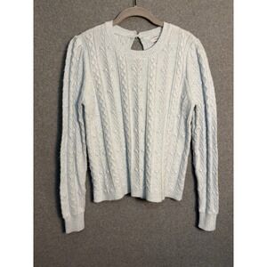 Single‎ Thread Light Blue Cable Knit Sweater Soft Coquette Grandpa Core Small